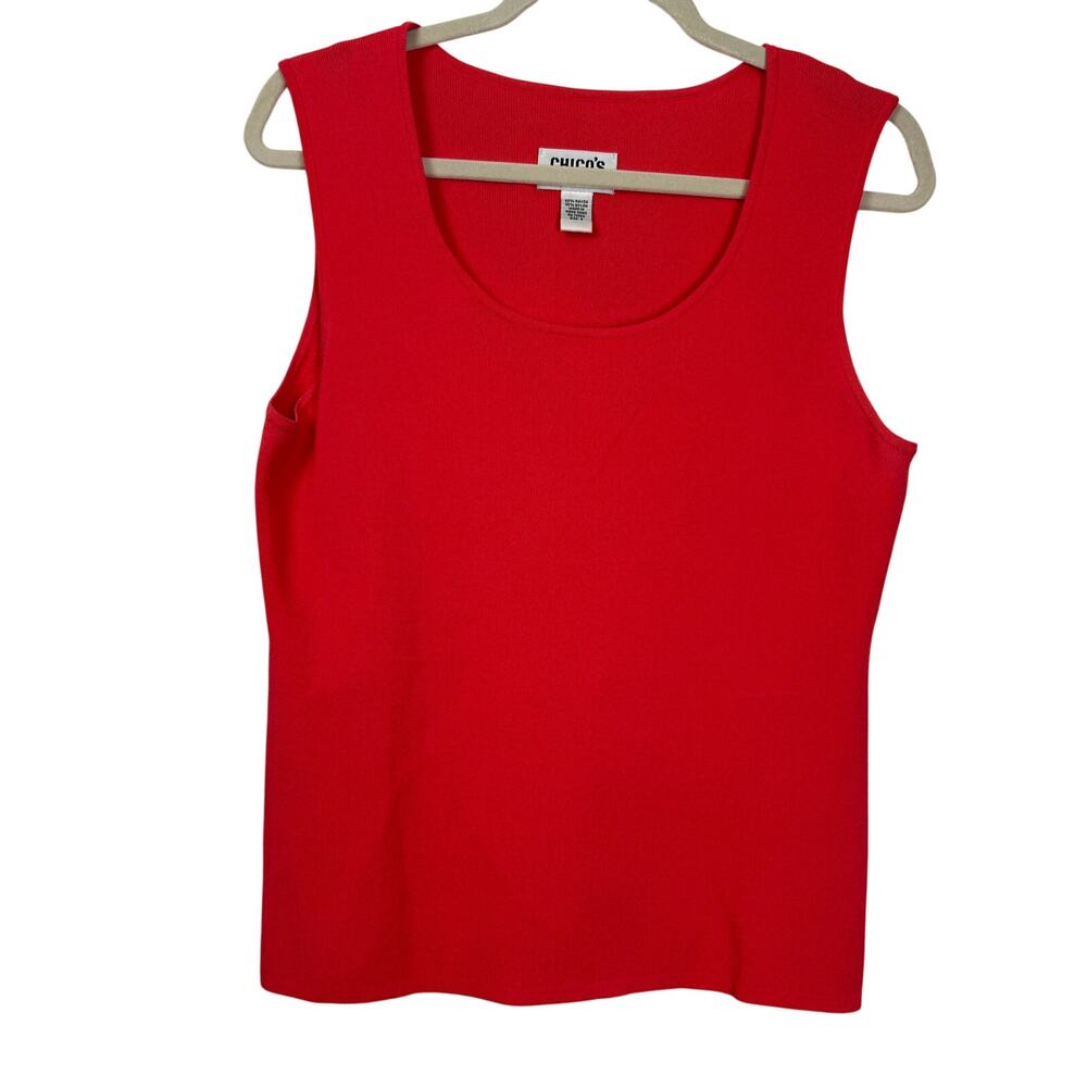 Vintage Chico’s DesignRed Knit Tank Size 2 Large Minimalist